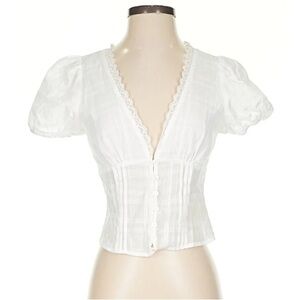Peppermayo White Lace Trim Blouse